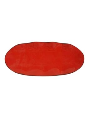 Discont. Southern Living At Home Red Cinnabar 15" Oblong Oval Bread Tray Platter